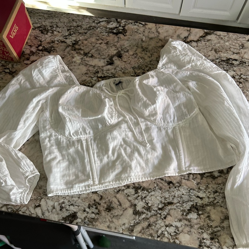 AE Cropped Long sleeve Corset top NWOT